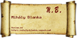 Mihály Blanka névjegykártya